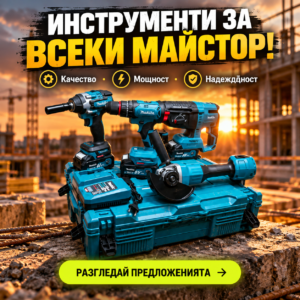 Комплект Перфоратор, Винтоверт, Ъглошлайф, Гайковерт Makita