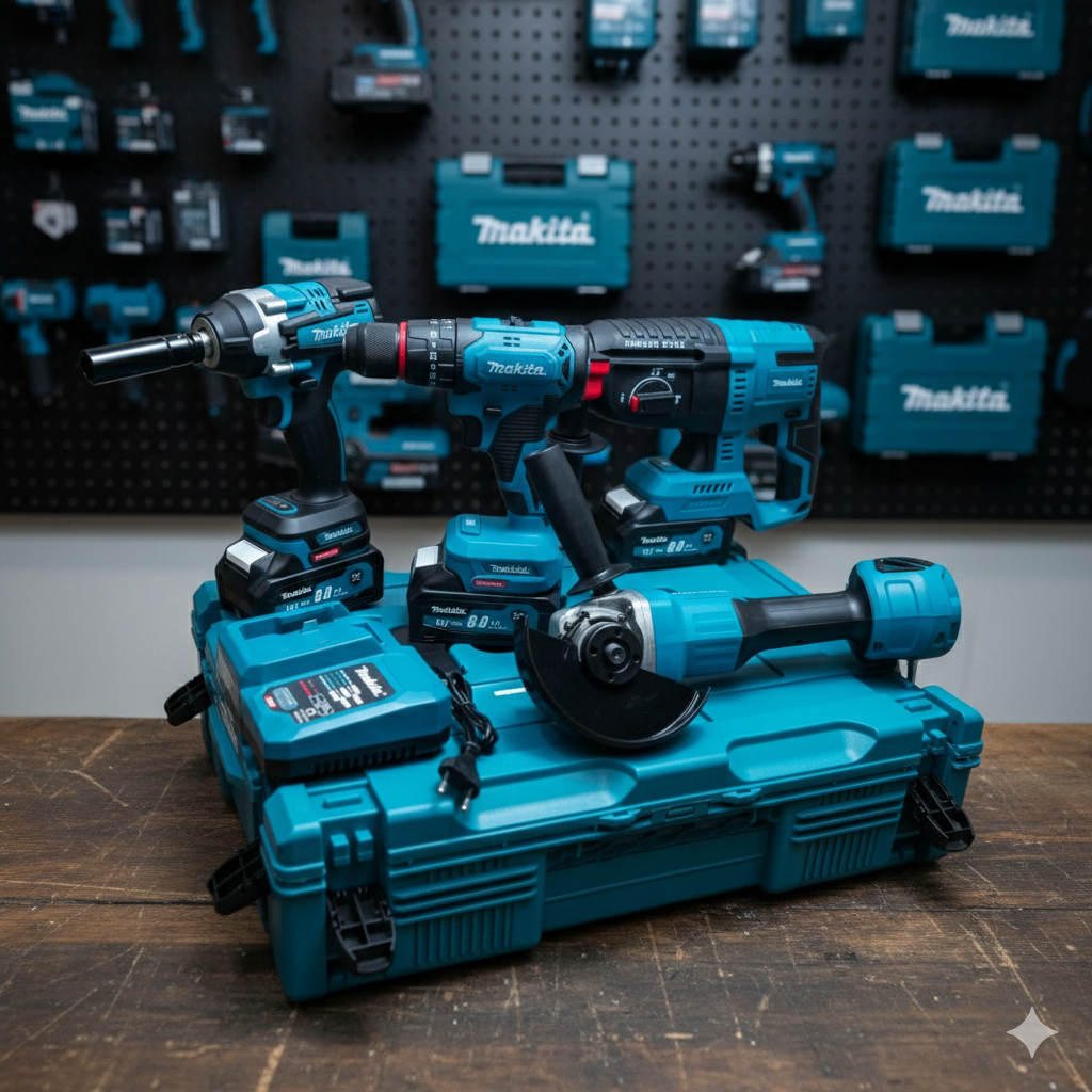 Комплект Перфоратор Винтоверт Ъглошлайф Гайковерт Makita