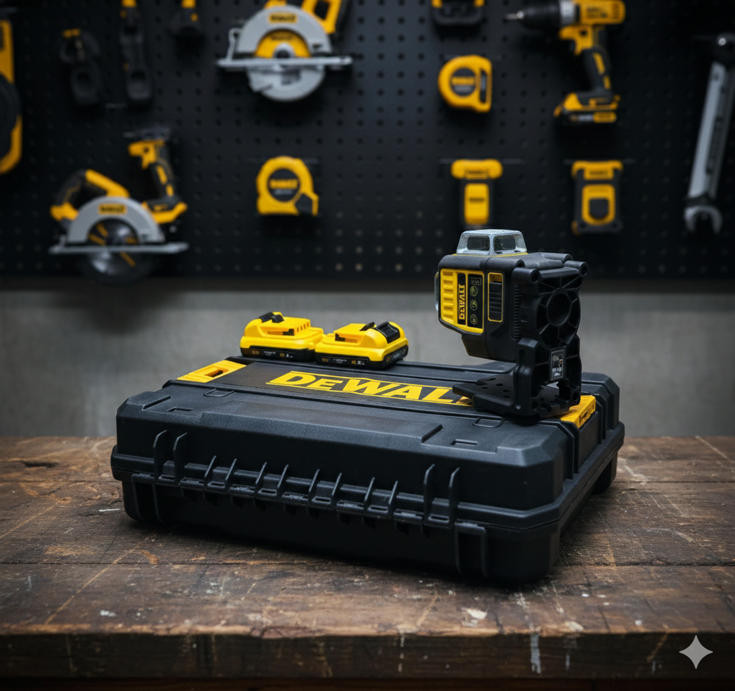 Линеен лазерен нивелир DEWALT Комплект с 2 Батерии и Куфар